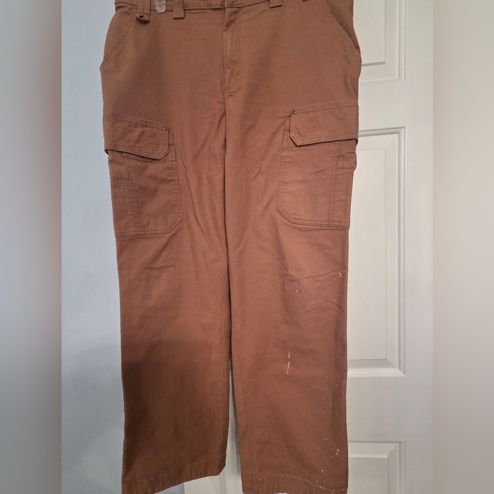 Men's Duluth Trading Flex Firehose Brown Relaxed Fit Cargo Pants 40 X 34